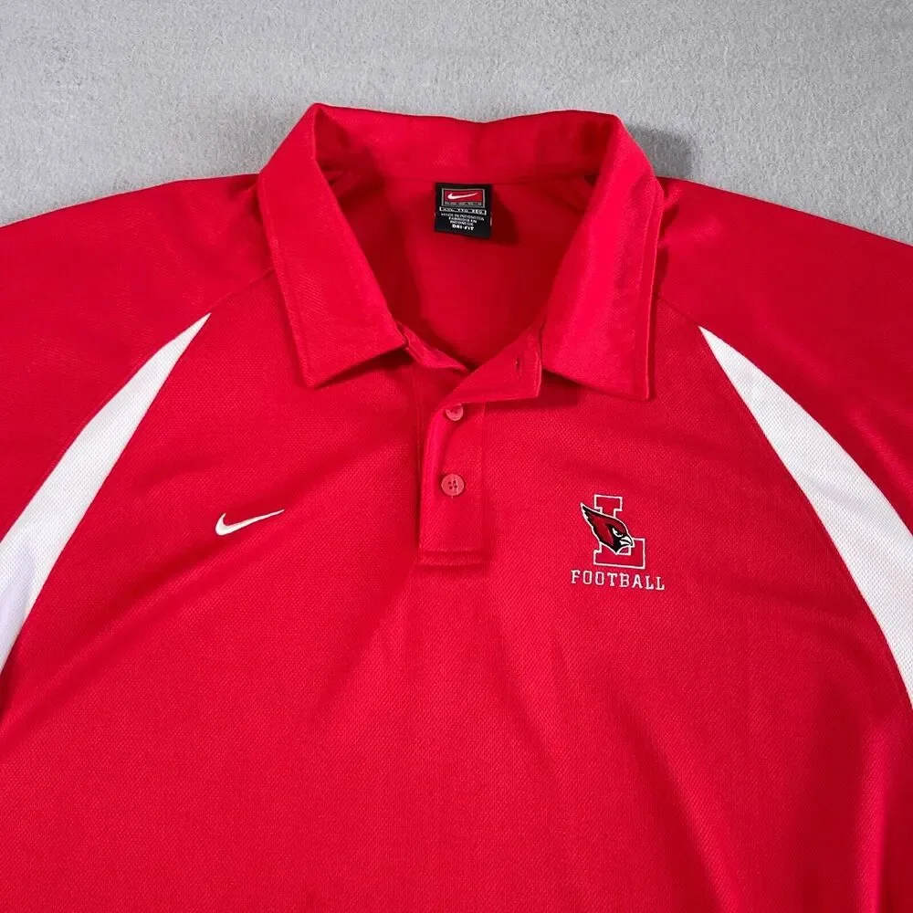 VTG Louisville Cardinals Nike Polo Shirt Men XXL Red Dri-Fit‎ Football Coaches